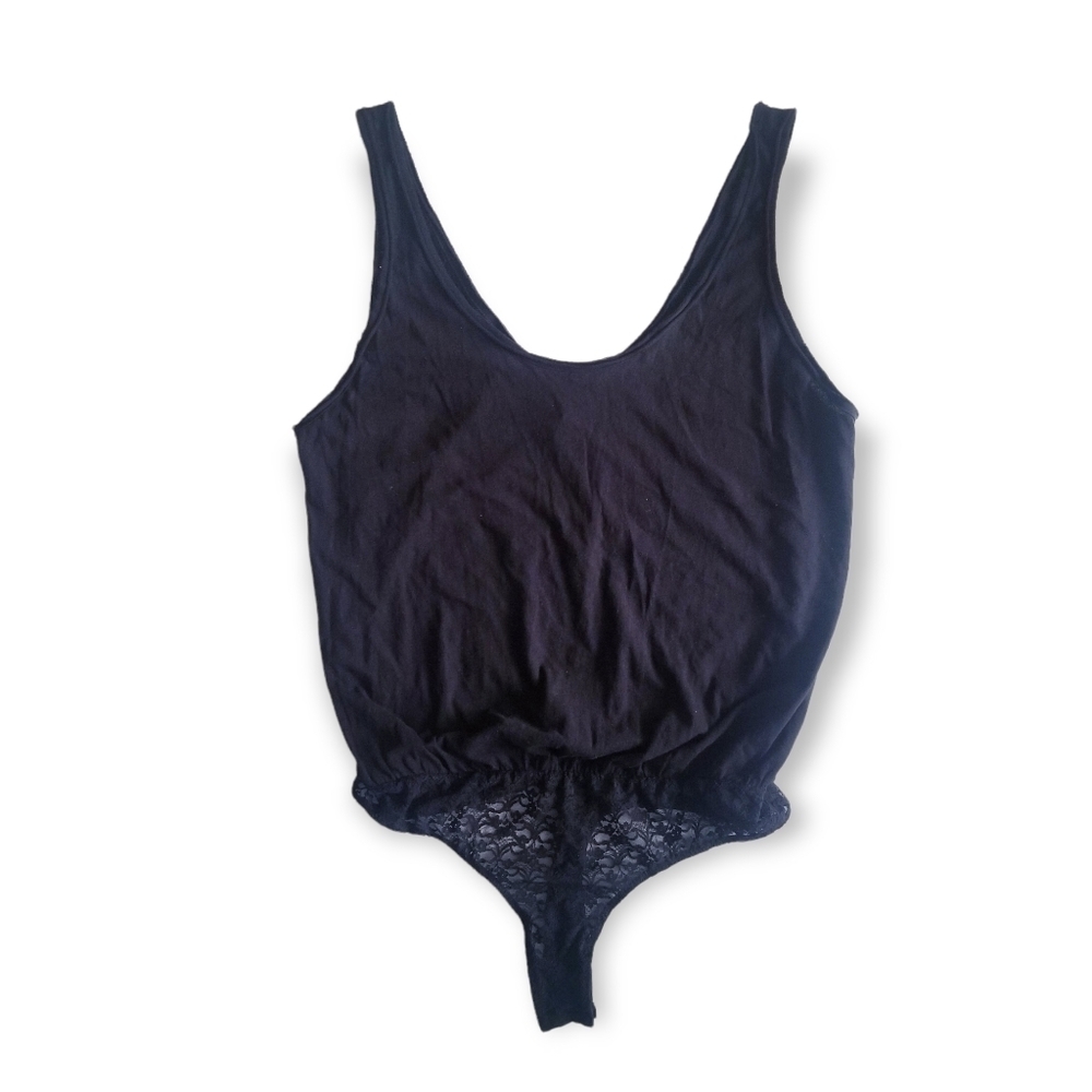 Free People Black Sydney Bodysuit Tank Lace Large - Picture 7 of 15